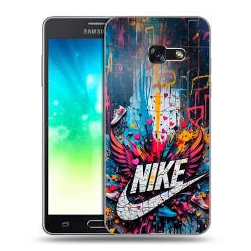 Силиконовый противоударный чехол на Samsung Galaxy A3 (2017) с принтом Nike Найк Силиконовый противоударный чехол на Samsung Galaxy A3 (2017) с принтом Nike Найк