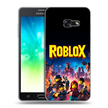 Силиконовый противоударный чехол на Samsung Galaxy A3 (2017) с принтом Roblox Роблокс