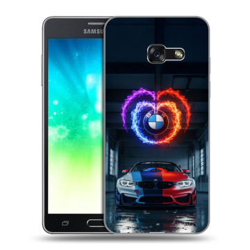 Силиконовый противоударный чехол на Samsung Galaxy A3 (2017) с принтом BMW БМВ