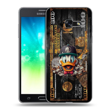 Силиконовый противоударный чехол на Samsung Galaxy A3 (2017) с принтом Дональд Дак Доллар