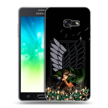 Силиконовый противоударный чехол на Samsung Galaxy A3 (2017) с принтом Атака титанов