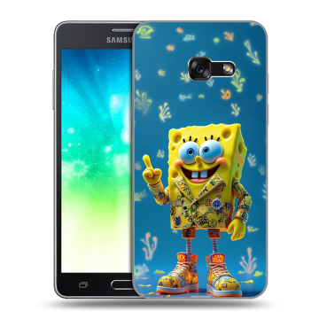 Силиконовый противоударный чехол на Samsung Galaxy A3 (2017) с принтом Спанч боб Спанчбоб Силиконовый противоударный чехол на Samsung Galaxy A3 (2017) с принтом Спанч боб Спанчбоб