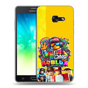 Силиконовый противоударный чехол на Samsung Galaxy A3 (2017) с принтом Roblox Роблокс