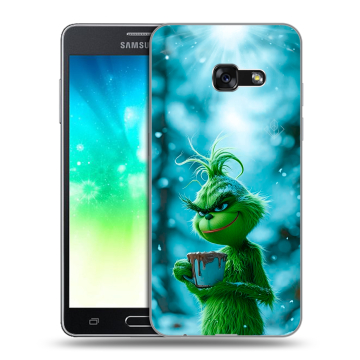 Силиконовый противоударный чехол на Samsung Galaxy A3 (2017) с принтом Новый год гринч Силиконовый противоударный чехол на Samsung Galaxy A3 (2017) с принтом Новый год гринч