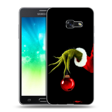 Силиконовый противоударный чехол на Samsung Galaxy A3 (2017) с принтом Новый год Гринч Силиконовый противоударный чехол на Samsung Galaxy A3 (2017) с принтом Новый год Гринч
