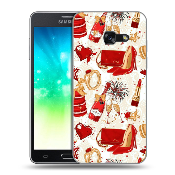 Силиконовый противоударный чехол на Samsung Galaxy A3 (2017) с принтом Новый год Силиконовый противоударный чехол на Samsung Galaxy A3 (2017) с принтом Новый год