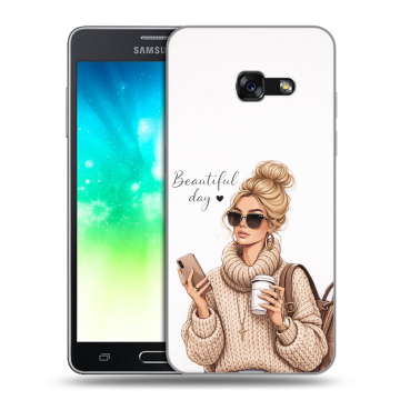 Силиконовый противоударный чехол на Samsung Galaxy A3 (2017) с принтом женский