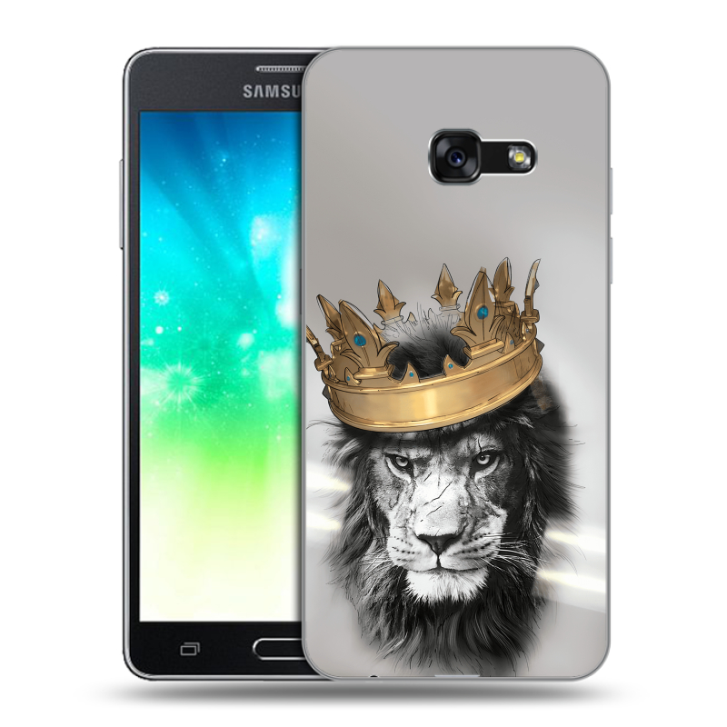 Пластиковый чехол на Samsung Galaxy A3 (2017) с принтом Лев с короной Пластиковый чехол на Samsung Galaxy A3 (2017) с принтом Лев с короной