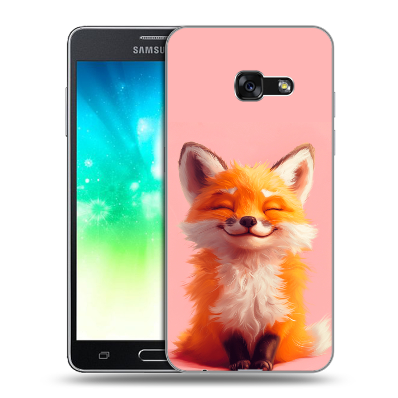 Силиконовый противоударный чехол на Samsung Galaxy A3 (2017) с принтом милая лиса Силиконовый противоударный чехол на Samsung Galaxy A3 (2017) с принтом милая лиса