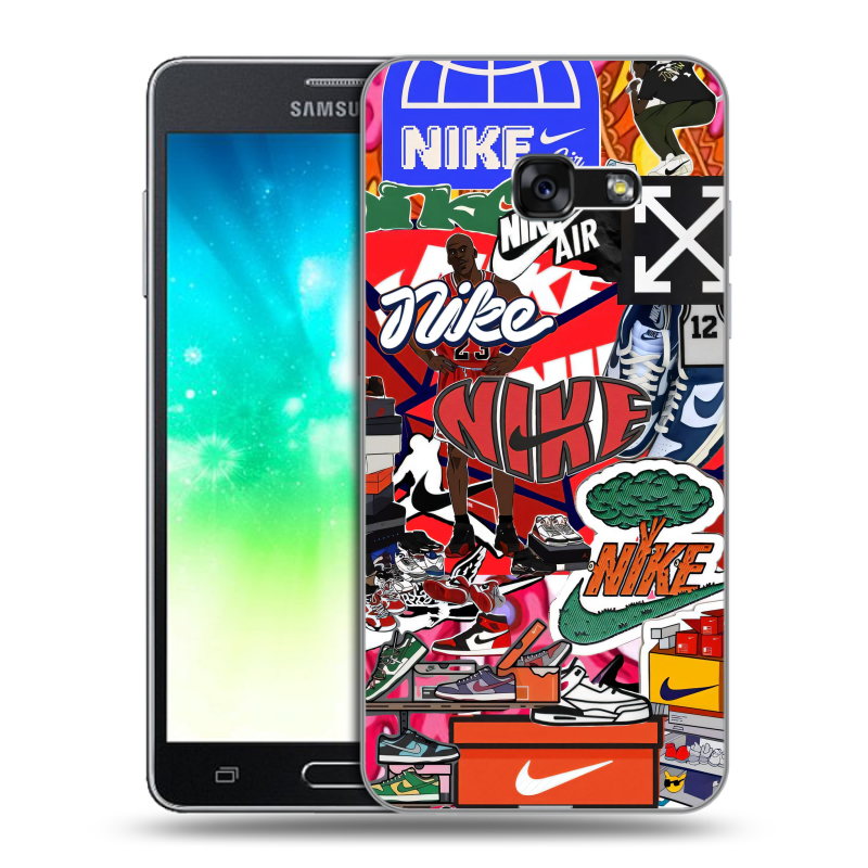 Пластиковый чехол на Samsung Galaxy A3 (2017) с принтом Найк Nike яркий Пластиковый чехол на Samsung Galaxy A3 (2017) с принтом Найк Nike яркий
