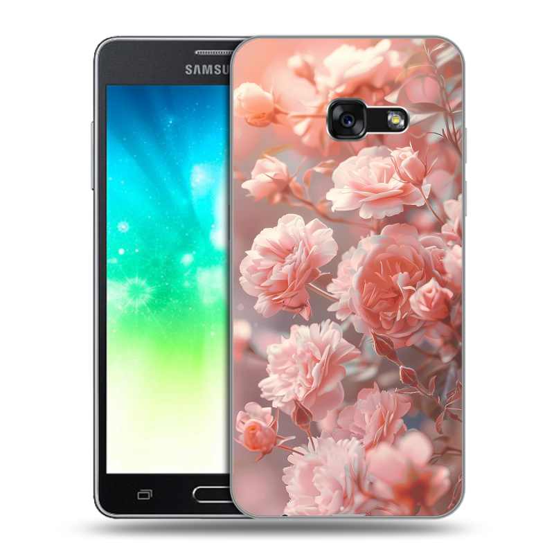 Пластиковый чехол на Samsung Galaxy A3 (2017) с принтом Розовые розы Пластиковый чехол на Samsung Galaxy A3 (2017) с принтом Розовые розы