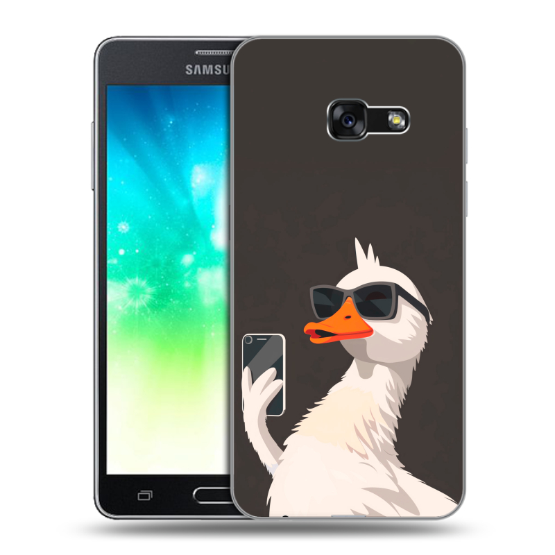 Пластиковый чехол на Samsung Galaxy A3 (2017) с принтом утка в очках Пластиковый чехол на Samsung Galaxy A3 (2017) с принтом утка в очках
