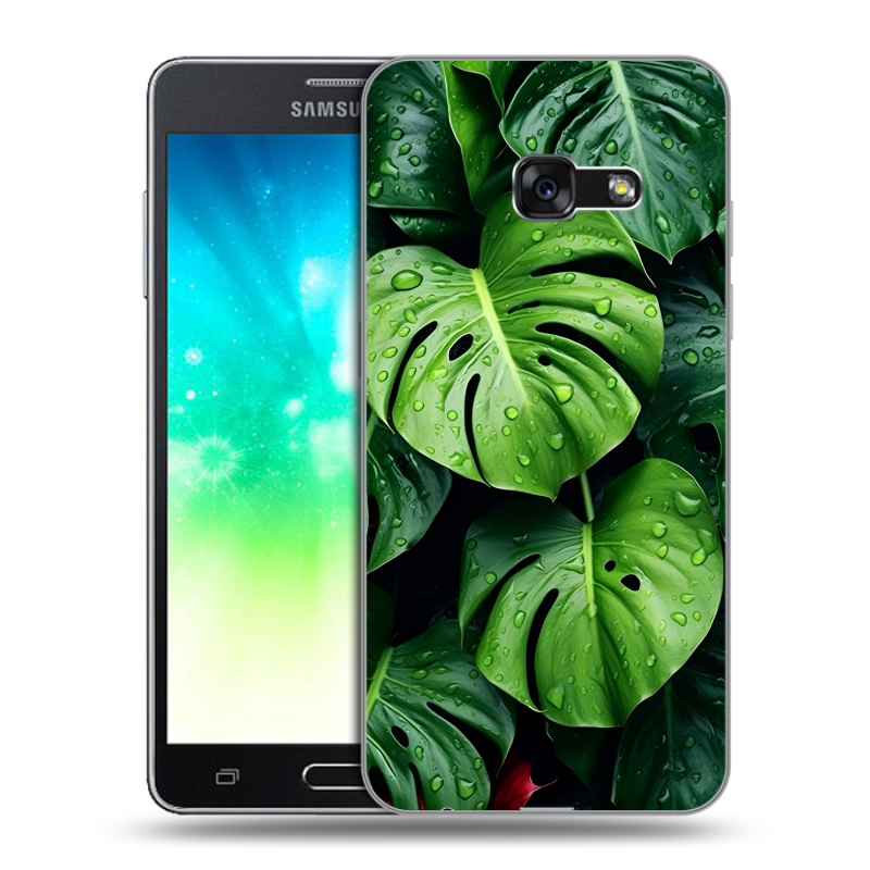 Пластиковый чехол на Samsung Galaxy A3 (2017) с принтом Листья Пластиковый чехол на Samsung Galaxy A3 (2017) с принтом Листья