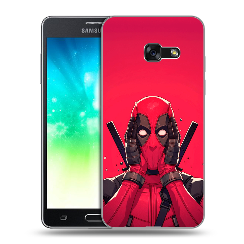 Силиконовый противоударный чехол на Samsung Galaxy A3 (2017) с принтом Дедпул Deadpool Силиконовый противоударный чехол на Samsung Galaxy A3 (2017) с принтом Дедпул Deadpool