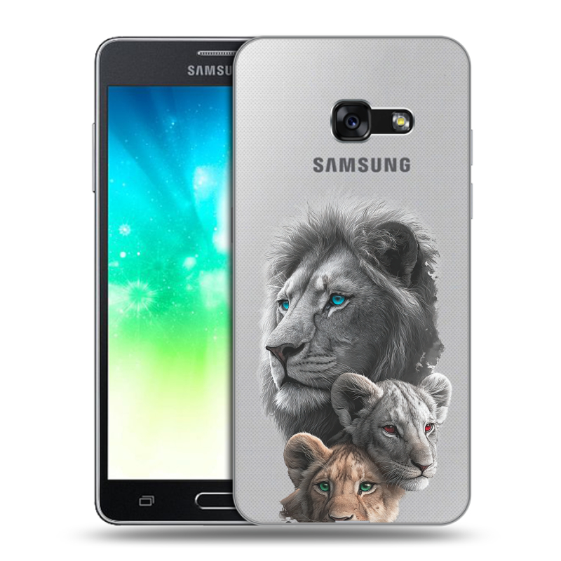 Пластиковый чехол на Samsung Galaxy A3 (2017) с принтом Львы Пластиковый чехол на Samsung Galaxy A3 (2017) с принтом Львы
