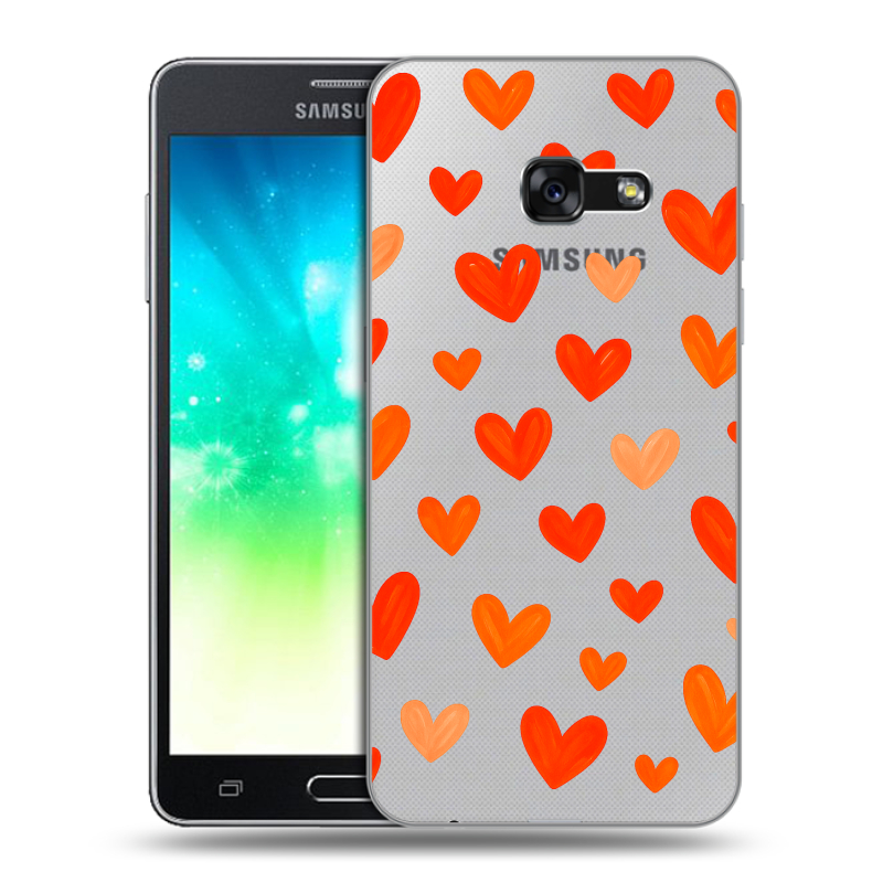 Пластиковый чехол на Samsung Galaxy A3 (2017) с принтом Сердечки Пластиковый чехол на Samsung Galaxy A3 (2017) с принтом Сердечки