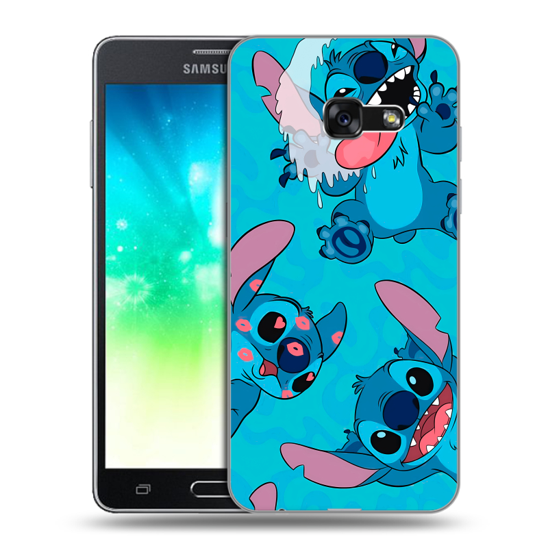 Силиконовый противоударный чехол на Samsung Galaxy A3 (2017) с принтом Лило и Стич Силиконовый противоударный чехол на Samsung Galaxy A3 (2017) с принтом Лило и Стич