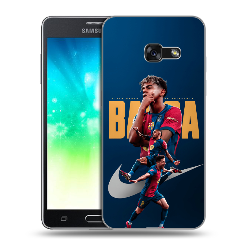 Силиконовый противоударный чехол на Samsung Galaxy A3 (2017) с принтом Барселона Barca Yamal Силиконовый противоударный чехол на Samsung Galaxy A3 (2017) с принтом Барселона Barca Yamal