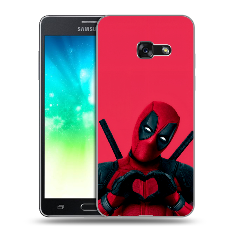 Силиконовый противоударный чехол на Samsung Galaxy A3 (2017) с принтом Дедпул Deadpool Силиконовый противоударный чехол на Samsung Galaxy A3 (2017) с принтом Дедпул Deadpool