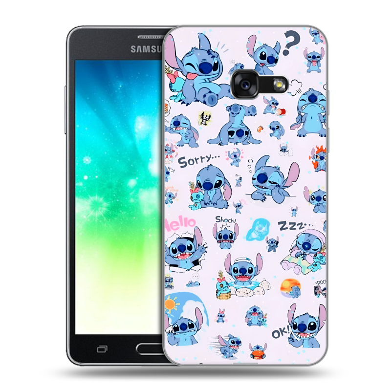 Силиконовый противоударный чехол на Samsung Galaxy A3 (2017) с принтом Лило и Стич Силиконовый противоударный чехол на Samsung Galaxy A3 (2017) с принтом Лило и Стич