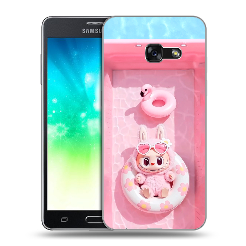 Силиконовый противоударный чехол на Samsung Galaxy A3 (2017) с принтом Labubu Лабубу Силиконовый противоударный чехол на Samsung Galaxy A3 (2017) с принтом Labubu Лабубу