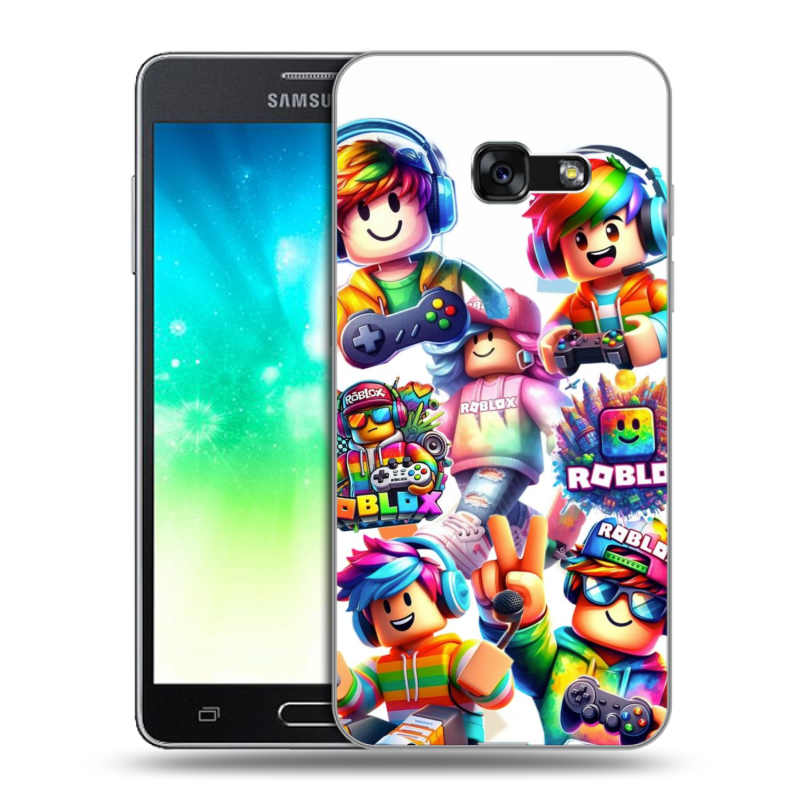Силиконовый противоударный чехол на Samsung Galaxy A3 (2017) с принтом Roblox Роблокс Силиконовый противоударный чехол на Samsung Galaxy A3 (2017) с принтом Roblox Роблокс