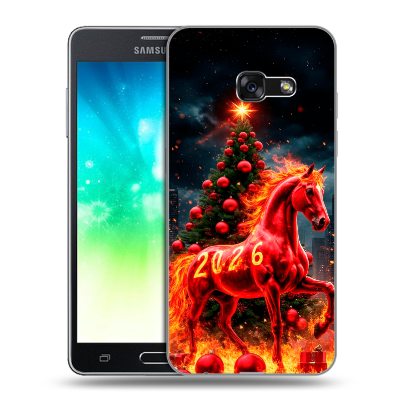 Пластиковый чехол на Samsung Galaxy A3 (2017) с принтом Новый год Пластиковый чехол на Samsung Galaxy A3 (2017) с принтом Новый год