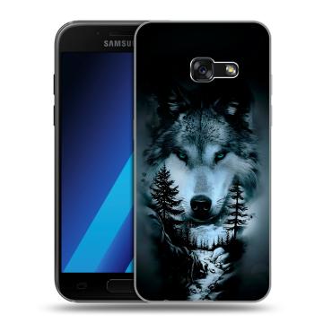Силиконовый чехол на Samsung Galaxy A7 (2017) с принтом Лесной волк Силиконовый чехол на Samsung Galaxy A7 (2017) с принтом Лесной волк