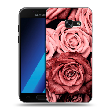 Силиконовый чехол на Samsung Galaxy A7 (2017) с принтом Цветы розы Силиконовый чехол на Samsung Galaxy A7 (2017) с принтом Цветы розы