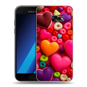Силиконовый чехол на Samsung Galaxy A7 (2017) с принтом Сердечки Силиконовый чехол на Samsung Galaxy A7 (2017) с принтом Сердечки