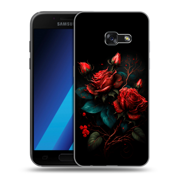 Силиконовый чехол на Samsung Galaxy A7 (2017) с принтом Розы красные