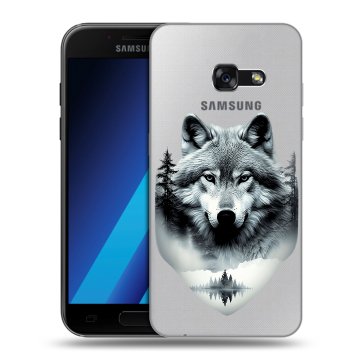 Силиконовый чехол на Samsung Galaxy A7 (2017) с принтом Волк в лесу Силиконовый чехол на Samsung Galaxy A7 (2017) с принтом Волк в лесу