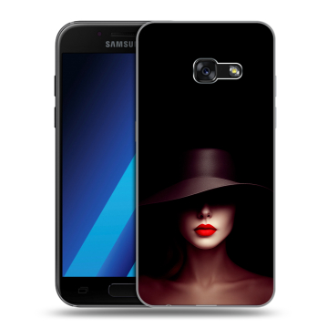 Силиконовый чехол на Samsung Galaxy A7 (2017) с принтом Девушка в шляпе Силиконовый чехол на Samsung Galaxy A7 (2017) с принтом Девушка в шляпе