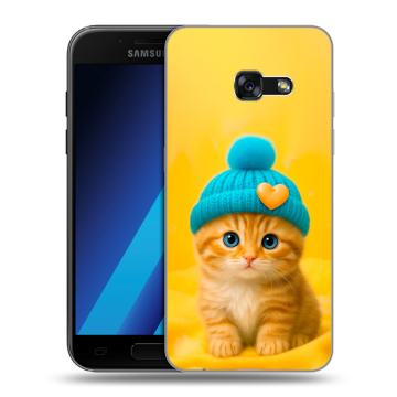 Силиконовый чехол на Samsung Galaxy A7 (2017) с принтом Котенок в шапке Силиконовый чехол на Samsung Galaxy A7 (2017) с принтом Котенок в шапке