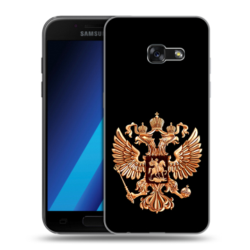 Силиконовый чехол на Samsung Galaxy A7 (2017) с принтом Герб России золотой