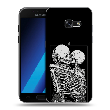 Силиконовый чехол на Samsung Galaxy A7 (2017) с принтом Поцелуй скелетов Силиконовый чехол на Samsung Galaxy A7 (2017) с принтом Поцелуй скелетов