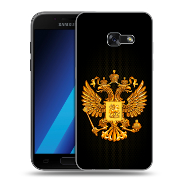 Силиконовый чехол на Samsung Galaxy A7 (2017) с принтом Герб России желтый