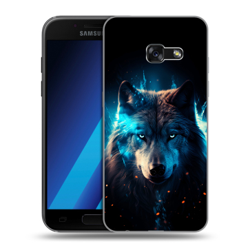 Силиконовый чехол на Samsung Galaxy A7 (2017) с принтом Волк ночной