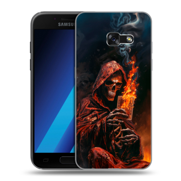 Силиконовый чехол на Samsung Galaxy A7 (2017) с принтом Скелет и карты Силиконовый чехол на Samsung Galaxy A7 (2017) с принтом Скелет и карты