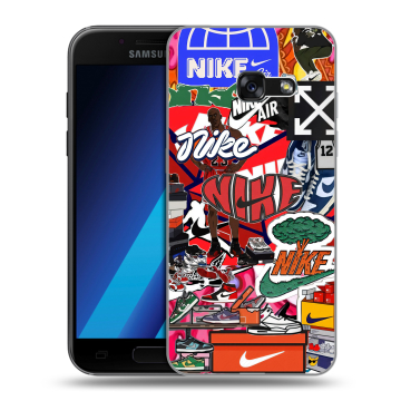 Силиконовый чехол на Samsung Galaxy A7 (2017) с принтом Найк Nike яркий Силиконовый чехол на Samsung Galaxy A7 (2017) с принтом Найк Nike яркий