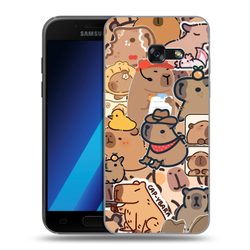 Силиконовый чехол на Samsung Galaxy A7 (2017) с принтом капибара Силиконовый чехол на Samsung Galaxy A7 (2017) с принтом капибара