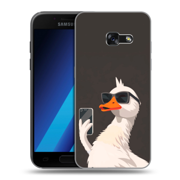 Силиконовый чехол на Samsung Galaxy A7 (2017) с принтом утка в очках Силиконовый чехол на Samsung Galaxy A7 (2017) с принтом утка в очках