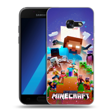 Силиконовый чехол на Samsung Galaxy A7 (2017) с принтом Майнкрафт Minecraft