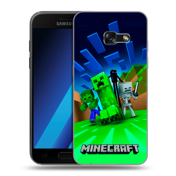 Силиконовый чехол на Samsung Galaxy A7 (2017) с принтом Майнкрафт