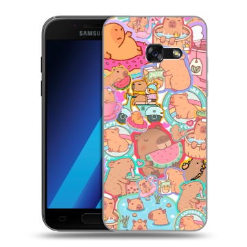 Силиконовый чехол на Samsung Galaxy A7 (2017) с принтом капибары Силиконовый чехол на Samsung Galaxy A7 (2017) с принтом капибары