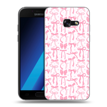 Силиконовый чехол на Samsung Galaxy A7 (2017) с принтом Розовые бантики Силиконовый чехол на Samsung Galaxy A7 (2017) с принтом Розовые бантики