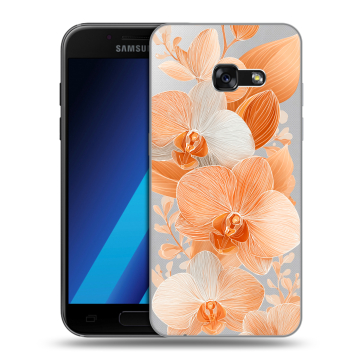 Силиконовый чехол на Samsung Galaxy A7 (2017) с принтом Бежевые цветы Силиконовый чехол на Samsung Galaxy A7 (2017) с принтом Бежевые цветы