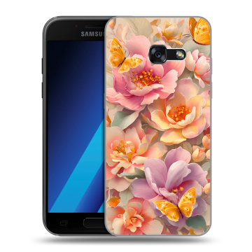 Силиконовый чехол на Samsung Galaxy A7 (2017) с принтом Цветы и бабочки Силиконовый чехол на Samsung Galaxy A7 (2017) с принтом Цветы и бабочки
