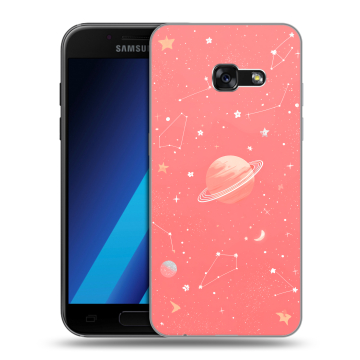 Силиконовый чехол на Samsung Galaxy A7 (2017) с принтом Розовый космос Силиконовый чехол на Samsung Galaxy A7 (2017) с принтом Розовый космос