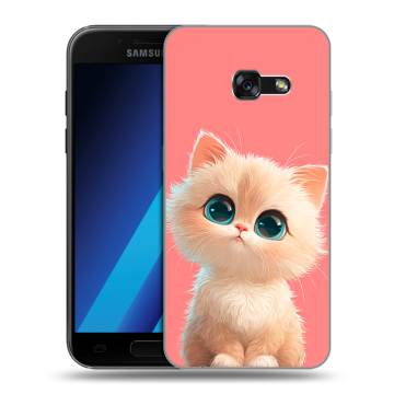 Силиконовый чехол на Samsung Galaxy A7 (2017) с принтом Розовый котенок Силиконовый чехол на Samsung Galaxy A7 (2017) с принтом Розовый котенок